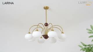 Миниатюра фото потолочная люстра на штанге lumion larina 8323/8c латунь/коричневый | 220svet.ru